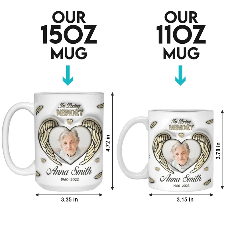 Personalized 3D Inflated Effect Printed Memorial Mug Custom Double Sided Mug You're Forever In My Heart Sympathy Gift for Family Members
