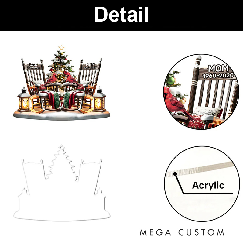 Personalized Memorial Christmas Ornament Christmas In Heaven Ornament Cardinal Sympathy Gift for Family Members