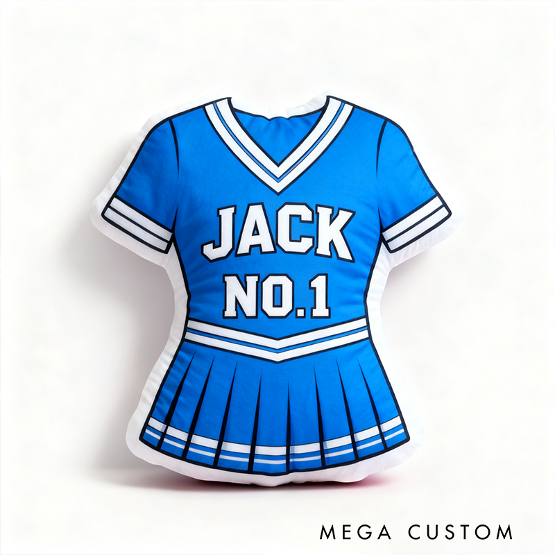 Personalized Cheerleading Uniform Pillow with Custom Name and Number Design
