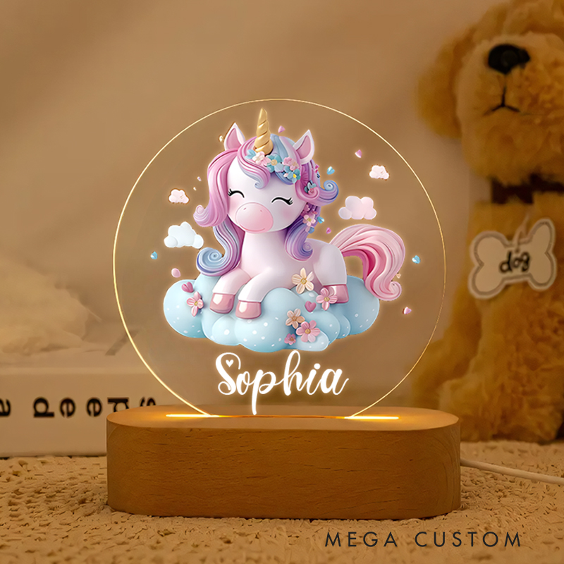 Personalized Cloud Shape Custom Name Soft Glow Decorative Gift Magical Princess Style Cozy Nursery Room Dream Fantasy Night Light
