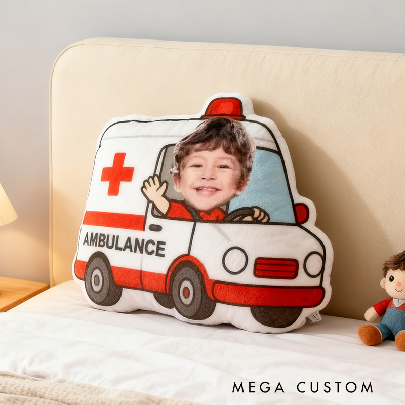 Personalized Ambulance Pillow with Custom Face Design 3D Print Pillow Gift