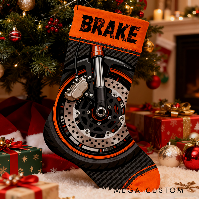 Personalized Motorcycle-Themed Christmas Stocking for Enthusiasts Family Christmas Gifts Xmas Gift