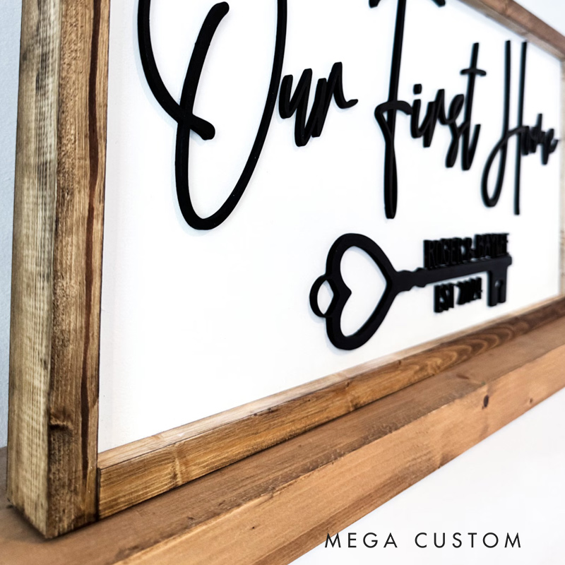 Personalized First Home Sign Realtor Gift Closing Day Gift New Home Buyers Gift 1st Home Gift 3D 1st Home Wall Decor