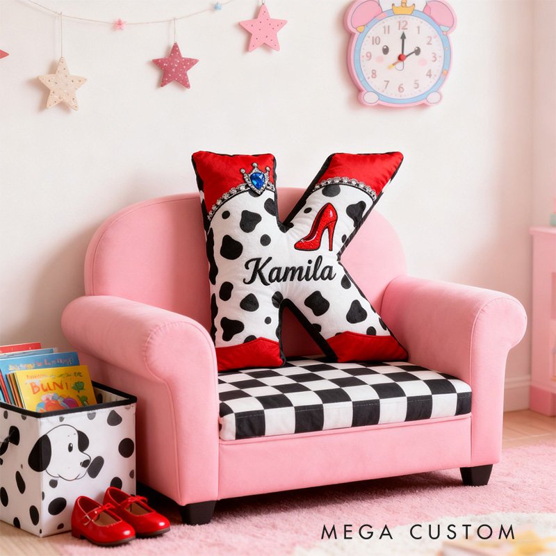 Personalized Graphic 3D Print Vintage Cartoon Movie Alphabet Shaped Pillow for Cartoon Lovers Initial Pillow Christmas Gift for Kids