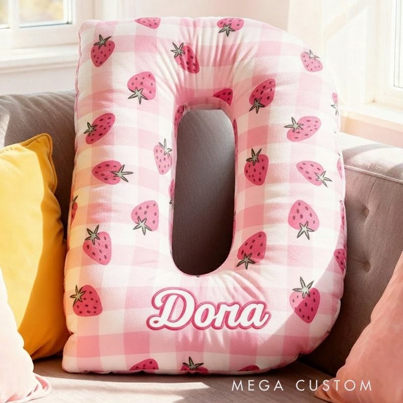 Personalized Letter Pillow Graphic 3D Print Cottage Core Custom Name Pillow Gift for Kids Gardening Lovers Gift 
