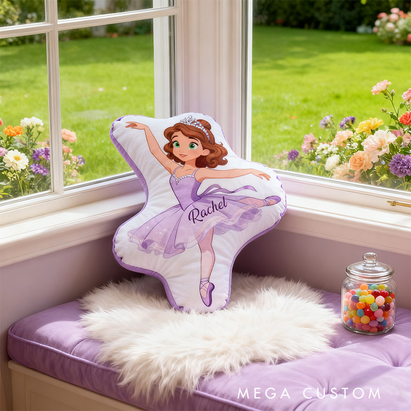 Personalized Cartoon Ballet Dancer Shaped Pillow for Dance Lovers Pillow Christmas Gift for Kids