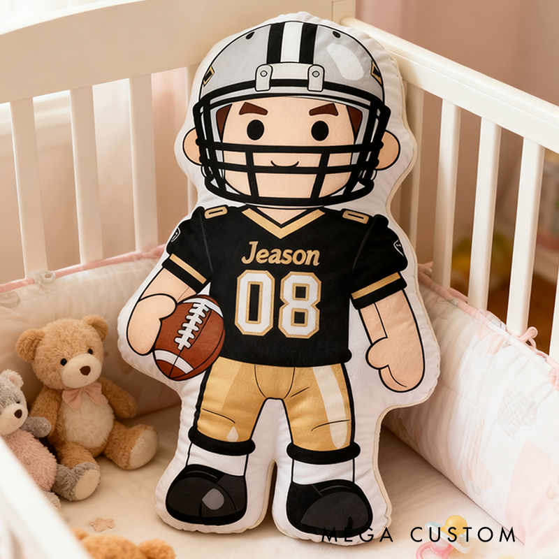 Personalized Football Player Pillow with Your Name and Number The Ultimate Gift for Little Fans