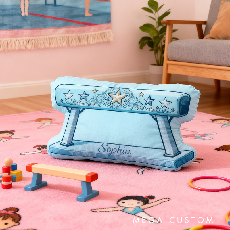 Personalized Gymnastic Balance Beam Shaped Pillow for Gynamstic Lovers Pillow Christmas Gift for Kids
