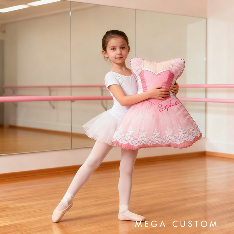 Personalized Graphic 3D Print Ballet Dress Shaped Pillow for Dance Lovers Pillow Christmas Gift for Kids