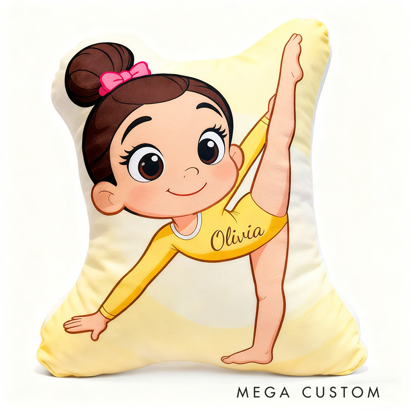 Personalized Cartoon Gymnastic Girl Shaped Pillow for Gymnastic Lovers Pillow Christmas Gift for Kids