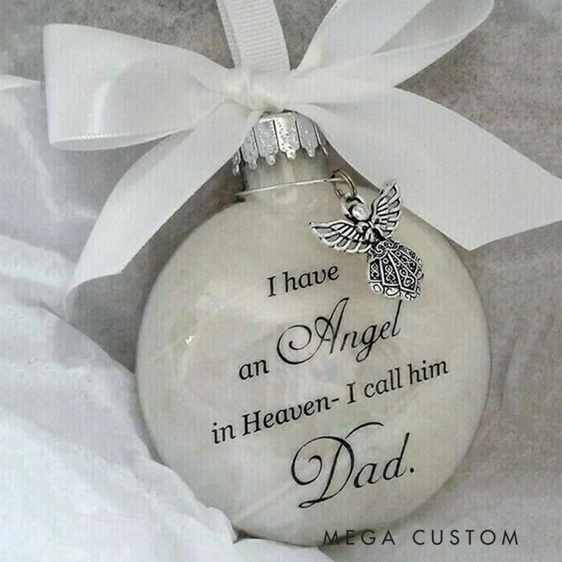 Personalized Angel In Heaven Memorial Ornament Angel Wings Charm Ornament Christmas Ornament In Loving Memory Gift
