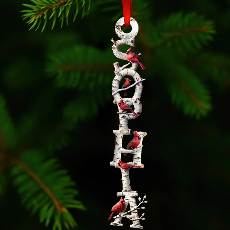 Personalized Alphabet Letters Ornament Memorial Cardinal Ornament Gifts for Heaven Family Member