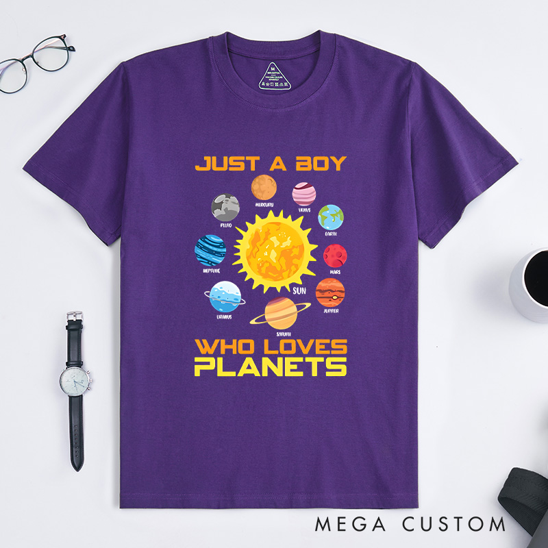 Personalized Planets T-Shirt Solar System Astronomy Space Lover T-Shirt Geeks Gift