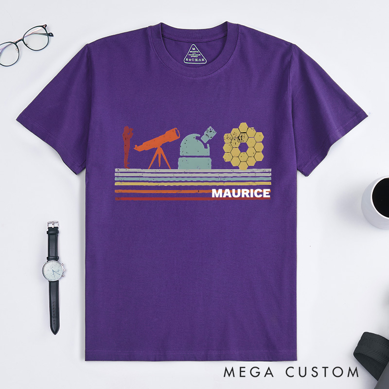 Personalized Space Telescope Shirt Astronomy Universe Planets Shirt Science Space Geek Lover Gift