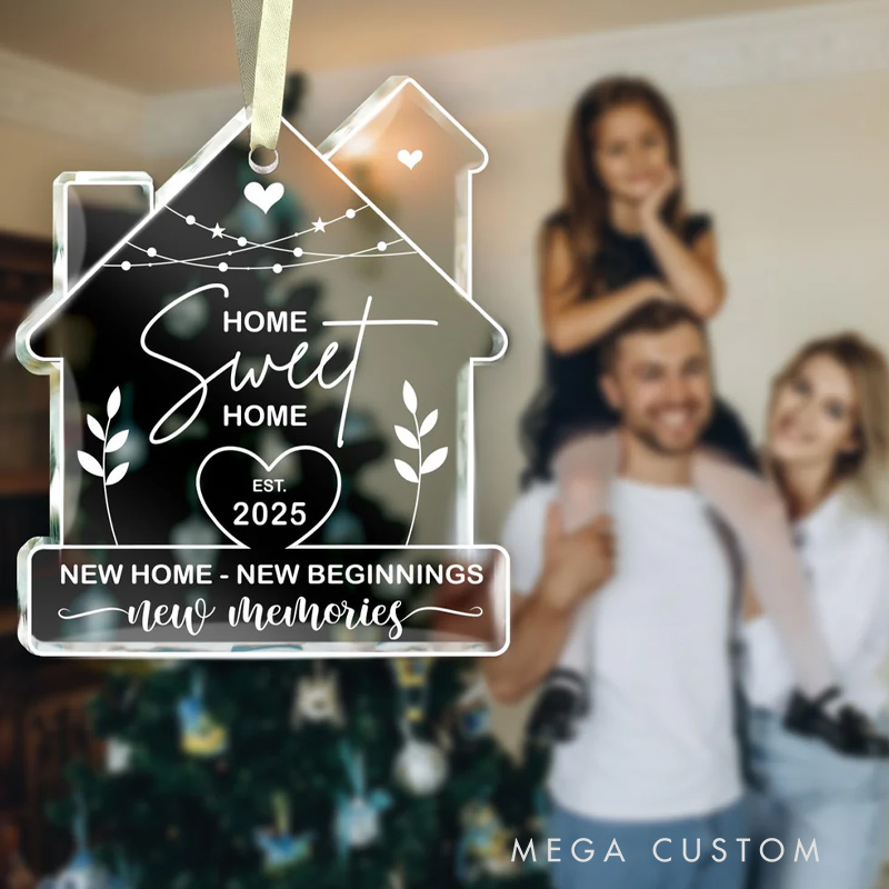 Personalized Home Sweet Home Est Ornament Custom New Home Gift Housewarming Ornament Gift