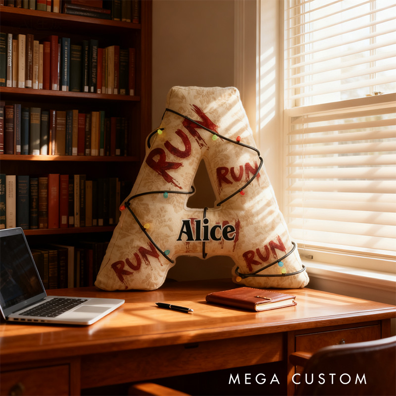 Personalized Graphic 3D Print Horror Movie Alphabet Shaped Pillow for TV Show Lovers Initial Pillow Christmas Gift for Kids