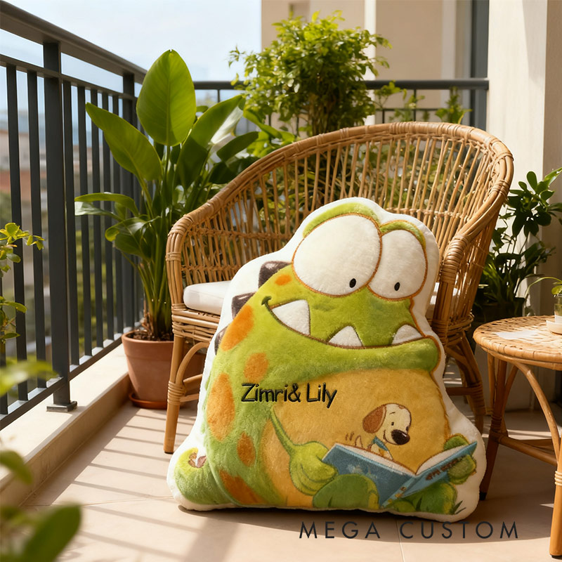Personalized Monster Tales Reading Pillow Graphic 3D Print Custom Name Gift for Reading Lovers