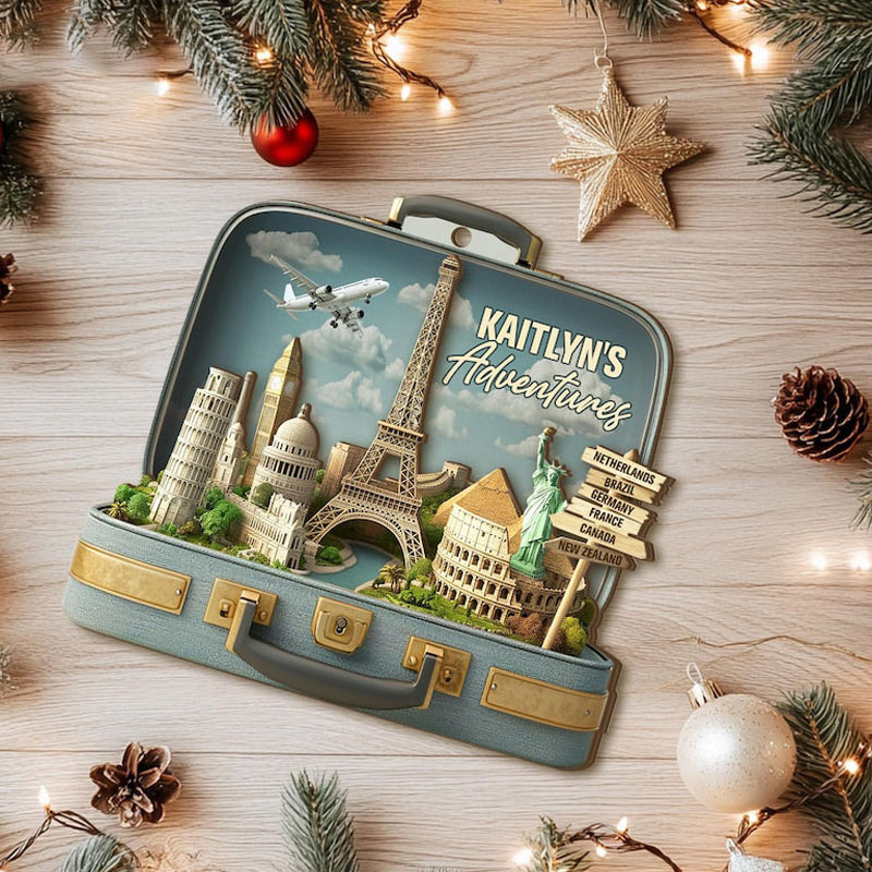Personalized Travel Adventure Ornament Traveling Destination Traveling Ornament Travel Christmas Gifts for Travel Lovers 