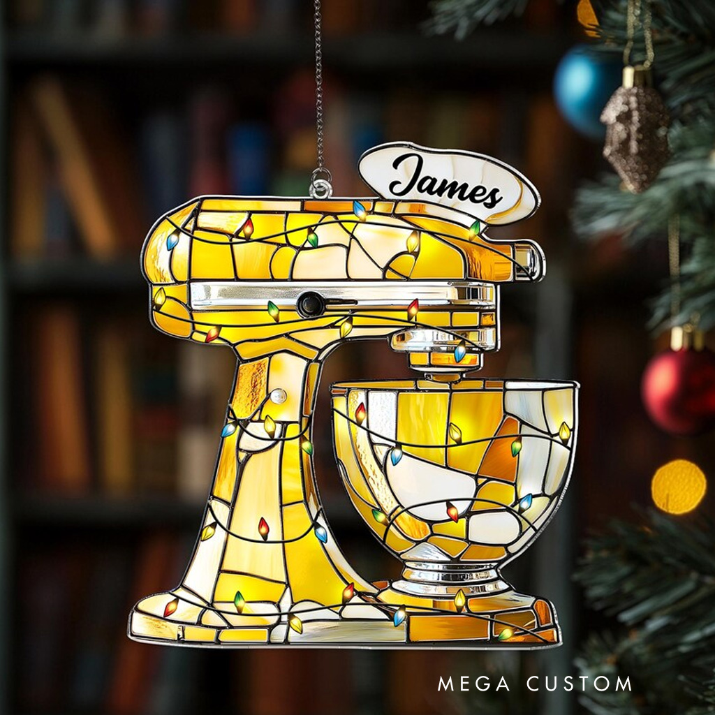Personalized Baking Mixer 2025 Christmas Ornament for Kids Boys Girls Baker Acrylic Christmas Decoration Bakery Ornament Baking Lover Christmas Gift