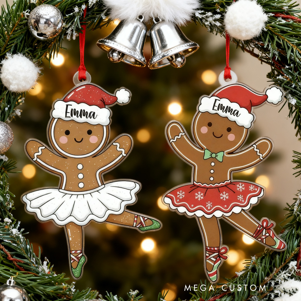 Personalized Gingerbread 2025 Christmas Ornament for Dancing Baker Acrylic Christmas Decoration Baking Lover Christmas Gift