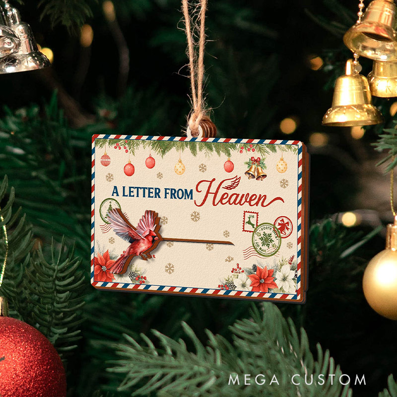 Personalized Wooden Slider Photo Ornament A Letter From Heaven Memorial Gifts Christmas Ornament