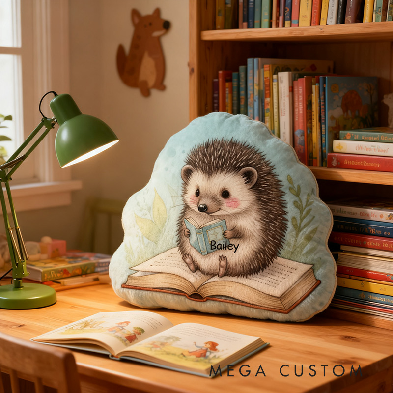 Personalized Dreamy Hedgehog Story Pillow Graphic 3D Print Gift for Reading Lovers