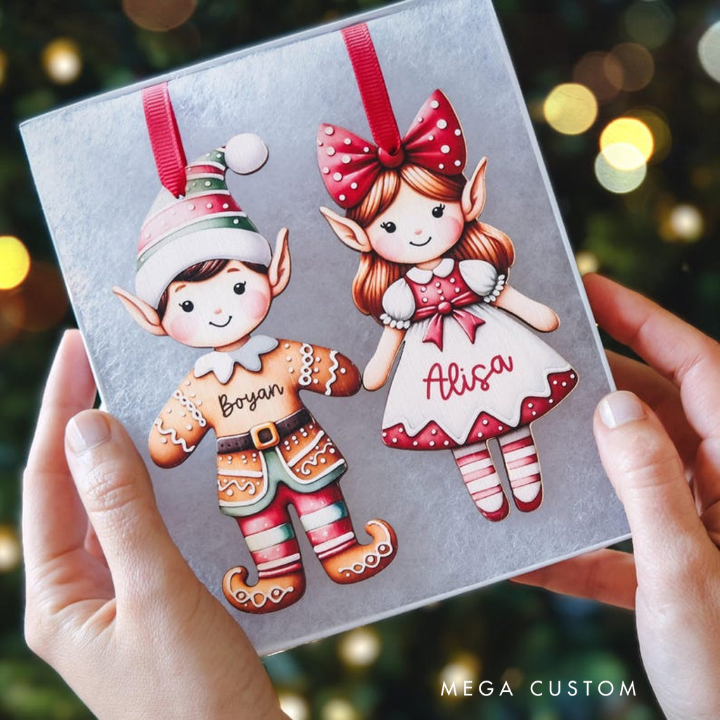 Personalized Elf Girl Christmas Ornament 2D Acrylic Ornament Gift For for Girl for Boy Ornament Christmas Gift