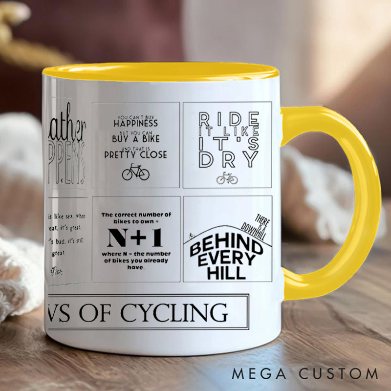 Personalized Cycling Laws Mug Mountain Bike Gifts Colourful Mug for Biker Friend Birthday for Him or Her for Biker Cycling Riding Lovers