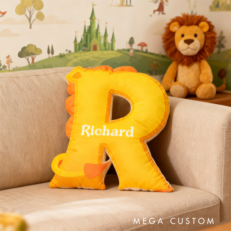 Personalized Graphic 3D Print Cartoon Movie the Adventure Alphabet Shaped Pillow for Cartoon Lovers Initial Pillow Christmas Gift for Kids