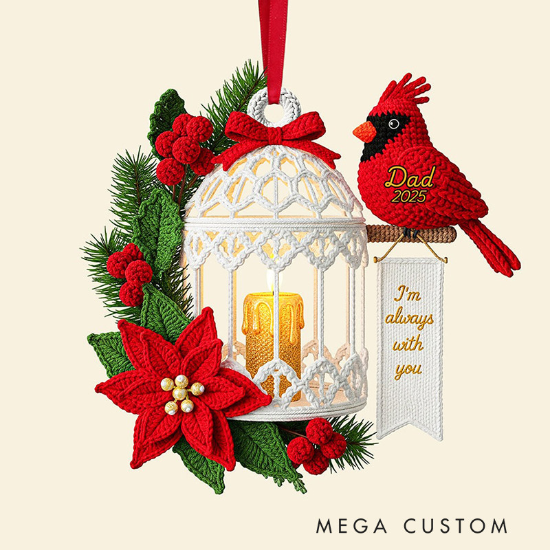 Personalized Memorial Cardinal Custom 2D Flat Acrylic Ornament Heaven Gift for Loved Ones 