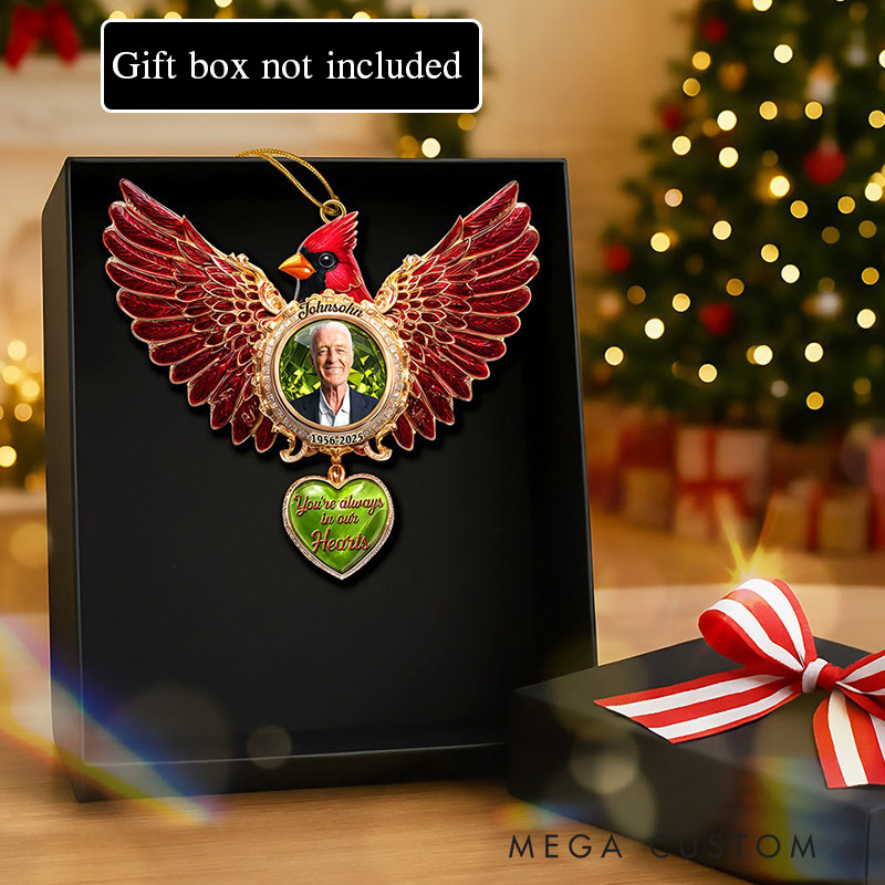 Personalized Cardinal Memorial Christmas Ornament Custom 2D Flat Photo Acrylic Ornament Gifts for Loved Ones In Heaven 