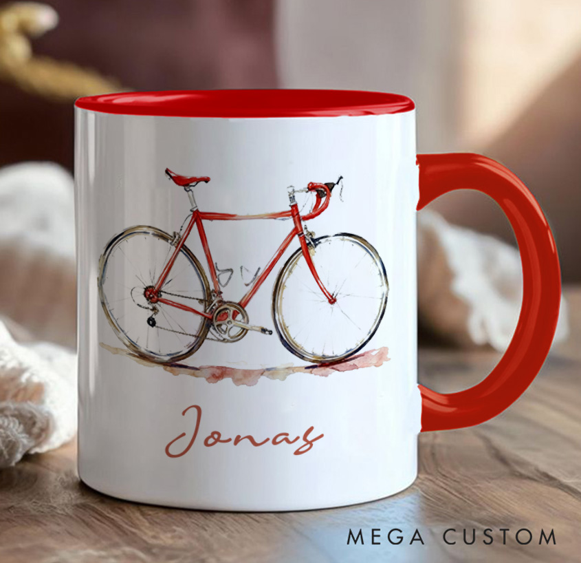 Personalized Bicycle Mug Personalized Bicycle Mug Kids Mug Race Bike Mug Bicycle Mug Bicycle Coffee Cup Bicycle Tea Cup for Cyclistsfor Biker Cycling Riding Lovers