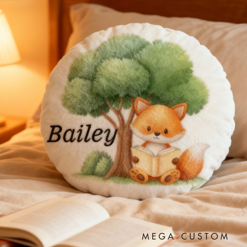Personalized Forest Friends Reading Pillow Graphic 3D Print Gift for Reading Lovers
