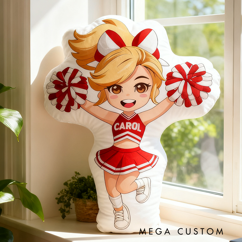 Personalized Cheerleader Pillow with Custom Name and Colors Bring Energy and Fun to Your Space