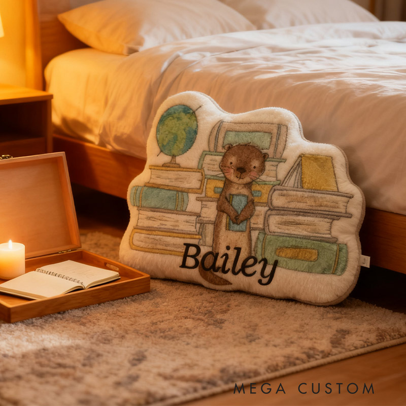 Personalized Library Critter Pillow Graphic 3D Print Gift for Reading Lovers