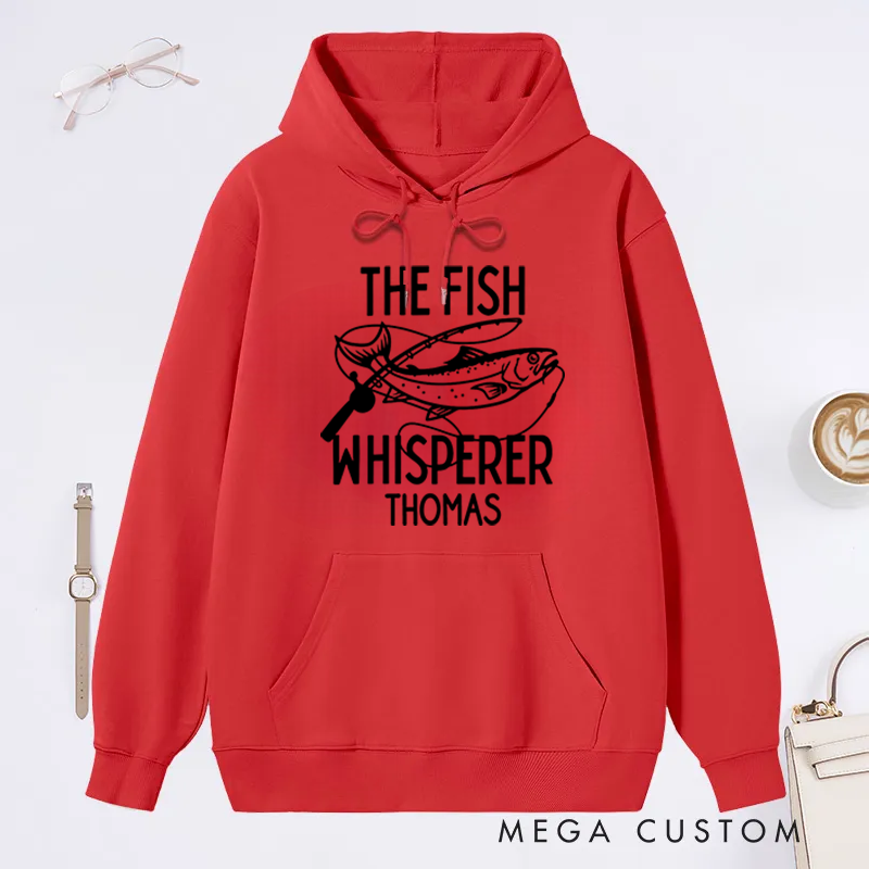 Personalized Fishing Hoodie Funny Fishing Sweatshirt The Fish Whisperer Hoodie Custom Name Warm and Comfortable Gift for Fishing Lovers