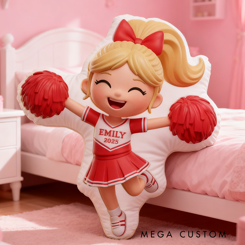 Personalized Cheerleader Pillow with Custom Name and Year for a Fun Unique Touch