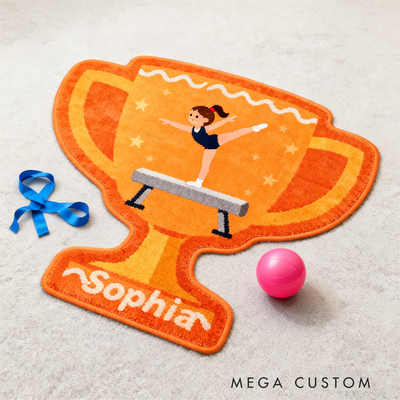 Personalized Gymnastic Trophy Rug for Gymnastic Lovers Gift for Kids Christmas Gifts