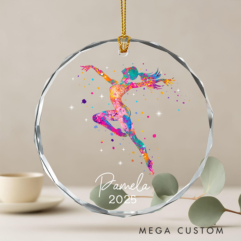 Personalized Elegant Ballet Ballerina Glass Christmas Ornament Dance Lovers Christmas Gift Dancer Xmas Gift Christmas Decor