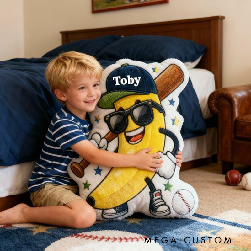 Personalized Banana Baseball Pillow with Custom Name A Fun and Unique Gift Idea