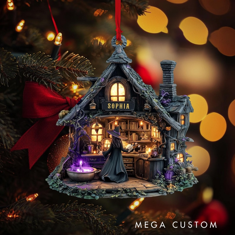 Personalized Witch House Christmas Ornament Custom Name Witch House Christmas Tree Ornament Witchy Ornament Salem Witch House