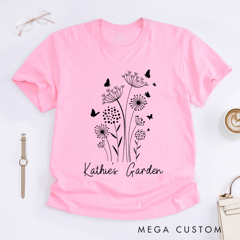 Personalized Wild Flowers Classic T-Shirts Garden Shirt Floral Shirt Botanical Shirt Nature Lover Tee Gift for Garden Lovers