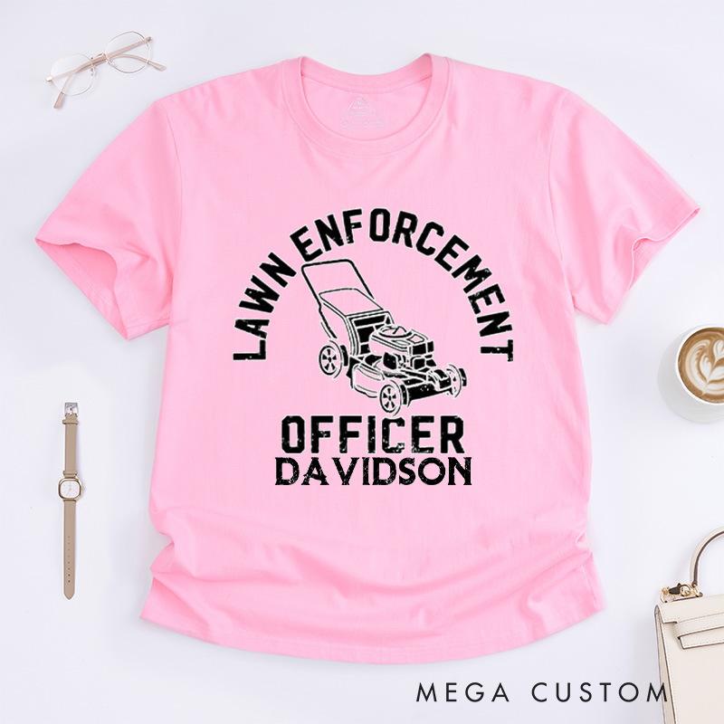 Personalized Lawn Enforcement Officer Classic T-Shirts Gardener Shirt Lawn Tee Aesthetic Shirt Gift for Garden Lovers