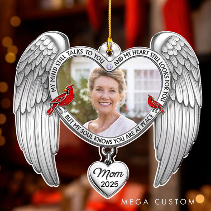 Personalized Memorial Christmas Ornament You Are At Peace Custom Photo Acrylic Ornament Gifts for Loved Ones In Heaven 