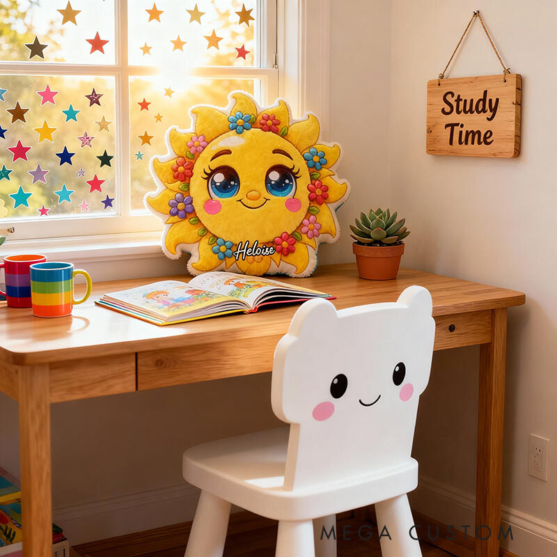 Personalized Sun Pattern with Name Graphic 3D Print Pillow Christmas Gift for Kids or Baby Birthday Gifts