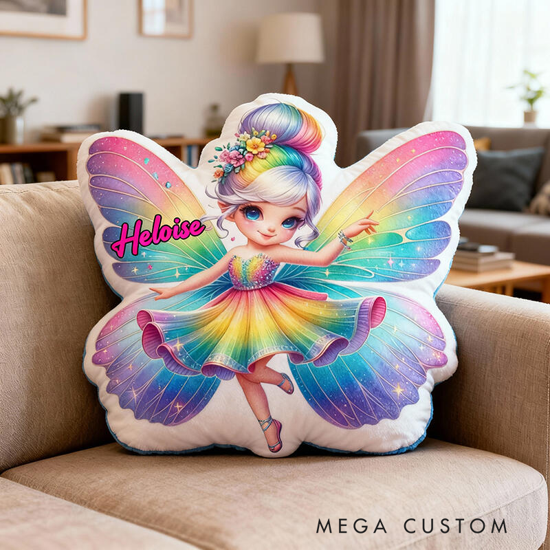 Personalized Butterfly Girl with Name Graphic 3D Print Pillow Christmas Gift for Kids or Baby Birthday Gifts