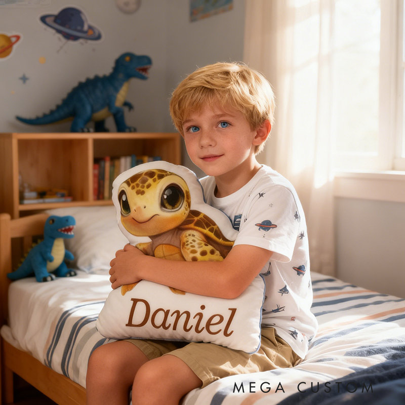 Personalized Yellow Voyage Turtle Pillow Graphic 3D Print Pillow for Travel Lovers