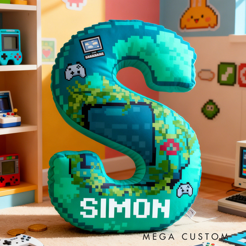 Personalized Pixel Art Gaming Pillow Game-Themed Room Decorations Pillow Kid Pillow for Game Geek Lover