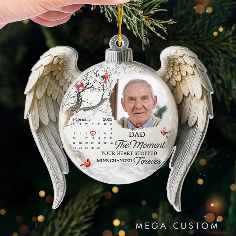 Personalized Photo Cardinal Acrylic Ornament Custom Christmas Memorial Sympathy Gifts for Loss of Loved One Loved Beyond Words Missed Beyond Measure