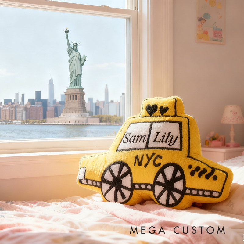 Personalized NYC Taxi Pillow Graphic 3D Print Pillow for Travel Lovers